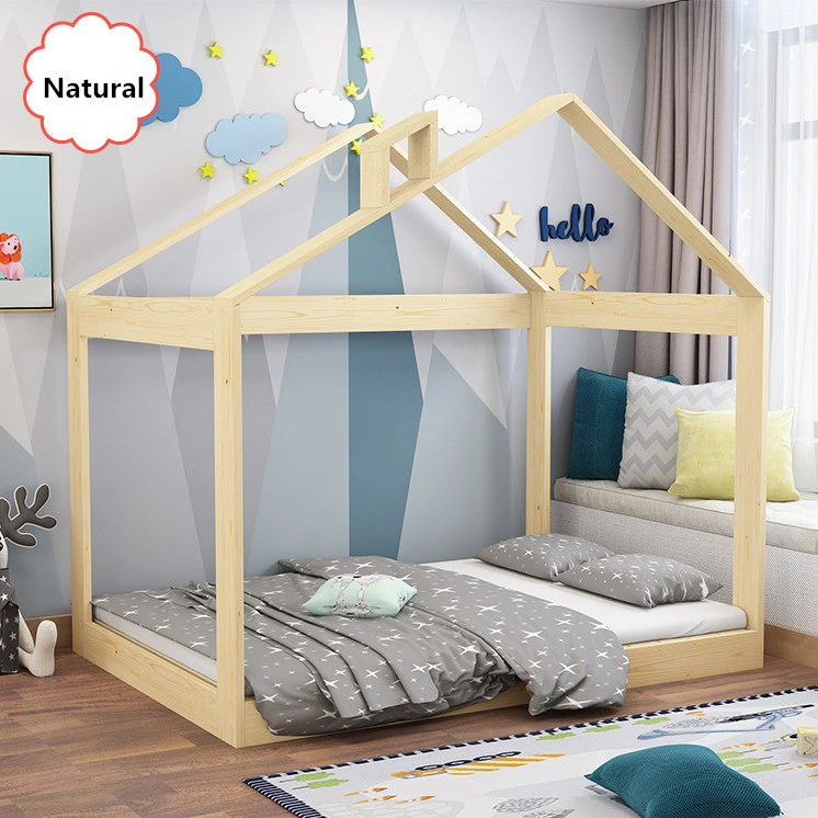 Los niños de la casa de la adormidera con Dos Camas individuales Cama de la plataforma de madera color blanco