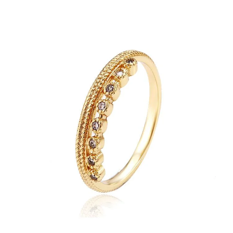 Gift Jewelry 14K Gold Color Plated Fashion Rings Charm