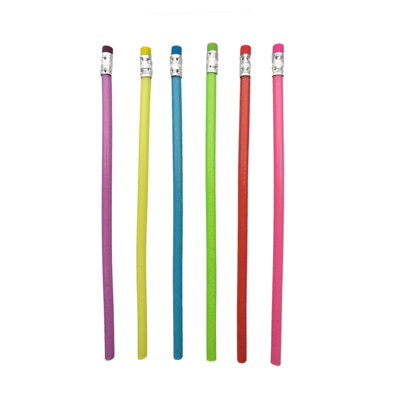 Hot Sale Novelty Design Promotion Logo Stationery Soft Bendable Flexible Pencils