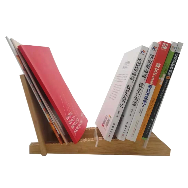 Multipurpose Bamboo Bookcase Desktop Storage Rack Counter Top Book Shelf