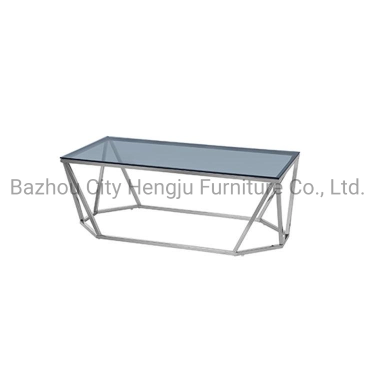 Stainless Steel Smart Living Room Center Coffee Table Set Indoor Furniture Manufacture Mirrored Metal High Quality China Modern Silver