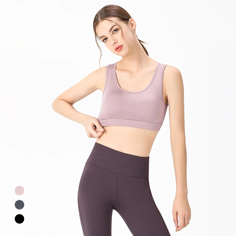 Espalda tirantes cruzados Sujetador para mujer ejercicio deportivo Sportswear con círculo Anillo