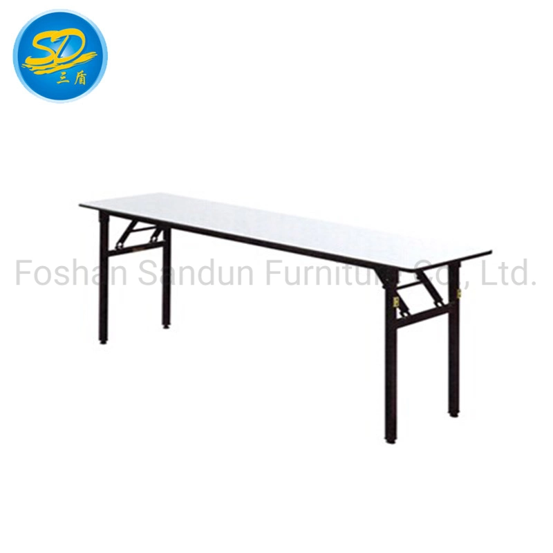 Chinese Factory Wholesale for Rectangle Round White PVC Plywood Folding Table