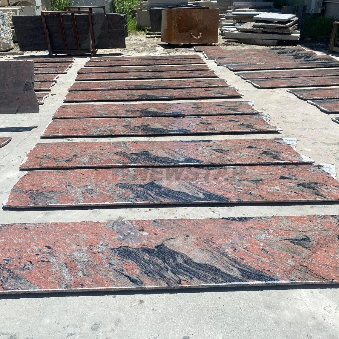 Natural Granite Step Slab ladrillo superficie lisa Interior exterior Suelo Pavimentación Escaleras tráfico de carretera Piedra Granite Rojo Slab