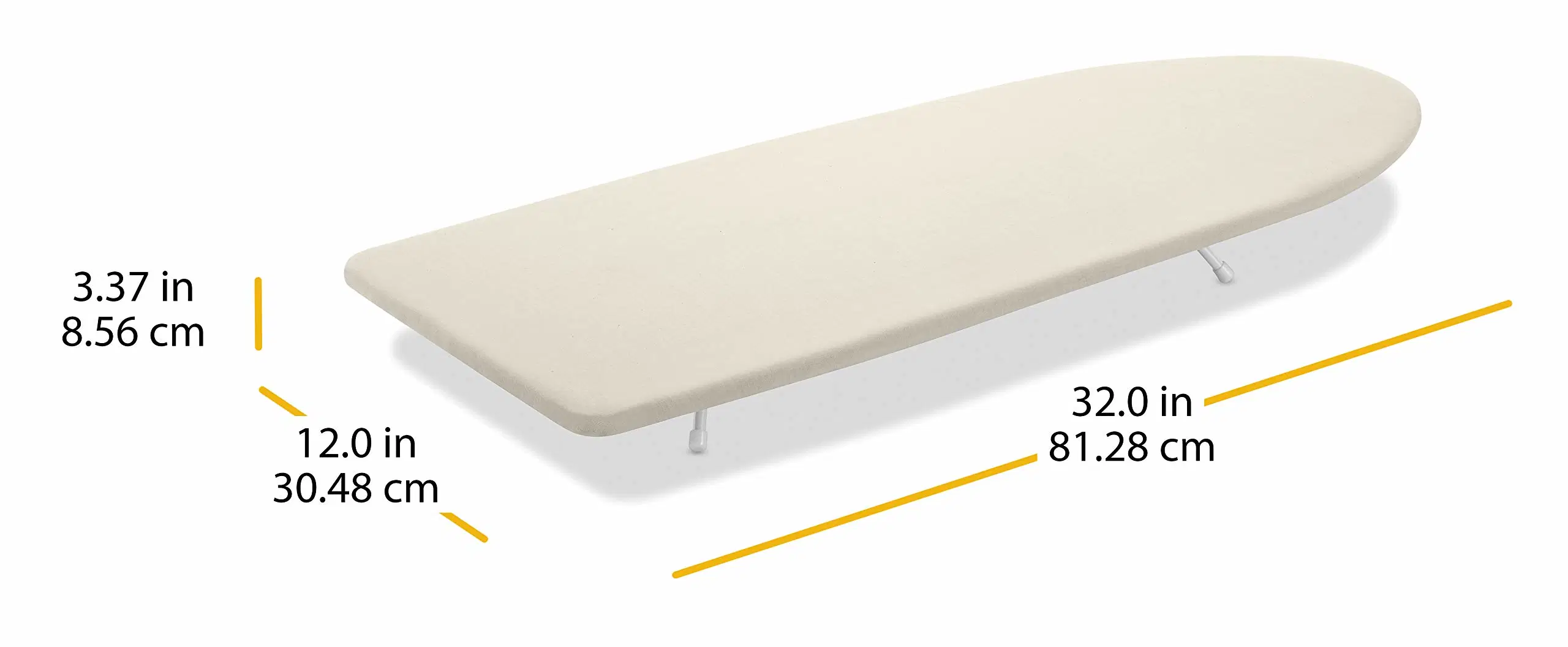 Convenient Portable Cream Tabletop Ironing Board with Foldable Design and Storage Tray