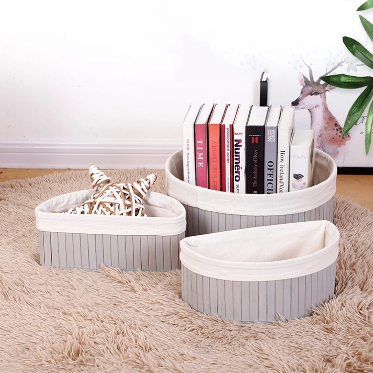 Foldable Rope Woven Rattan Clothing Storage Bamboo Storage Basket Set