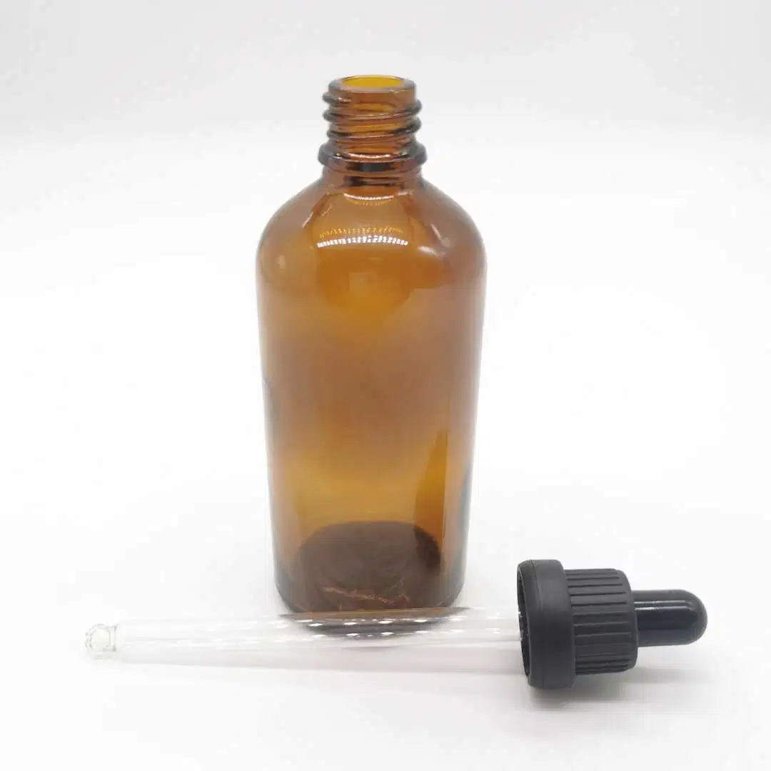 Wholesale/Supplier 5ml 10ml 15ml 20ml 30ml 50ml 100ml Amber Glass Essential Oil Bottles with Plastic Tamper Evident Caps and Drip Plugs