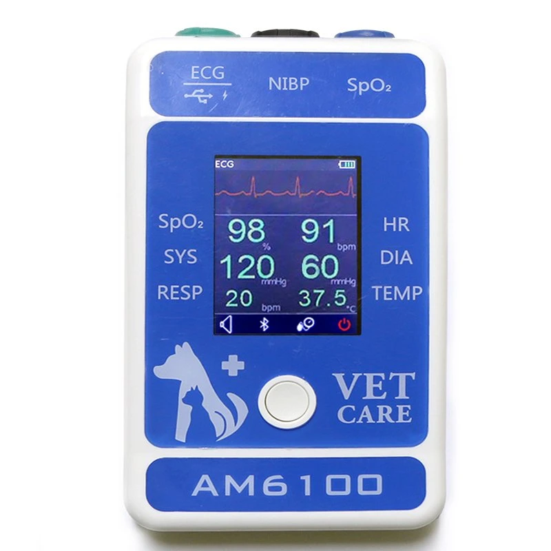 Suis6100 Animal Dispositif de surveillance des signes vitaux avec Bluetooth Instrument Vétérinaire Animal Pet Moniteur Moniteur clinique vétérinaire de l'équipement d'équipements PET