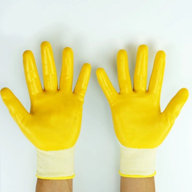 En388 Nitrile Coated Safety Work Gloves for Gardening Household