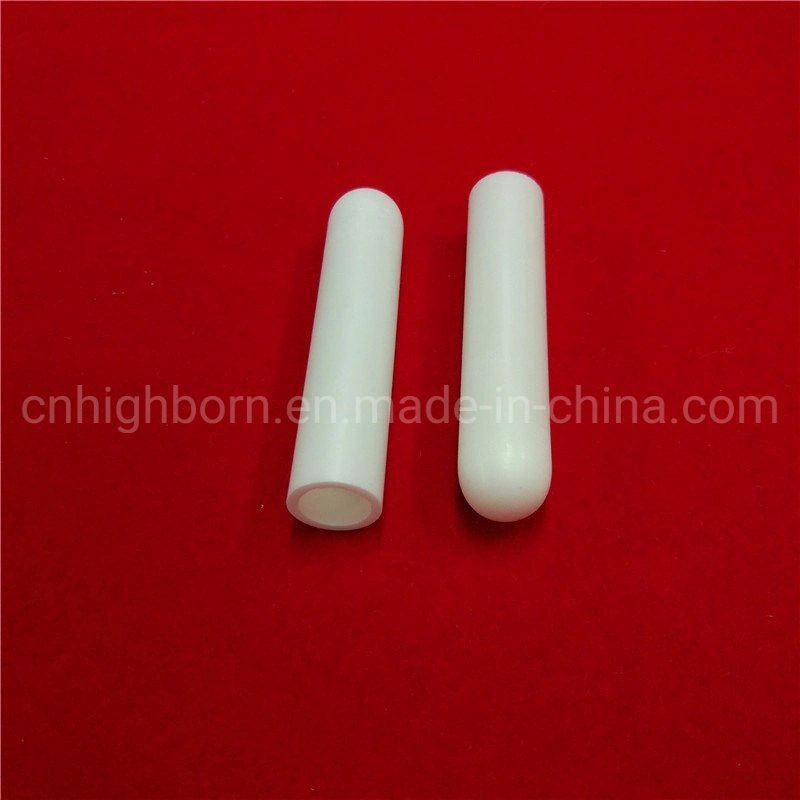 China Manufacturer Precision Yttria Stabilized White One End Closed Zirconia Ceramic Sleeve for Oxygen Detection