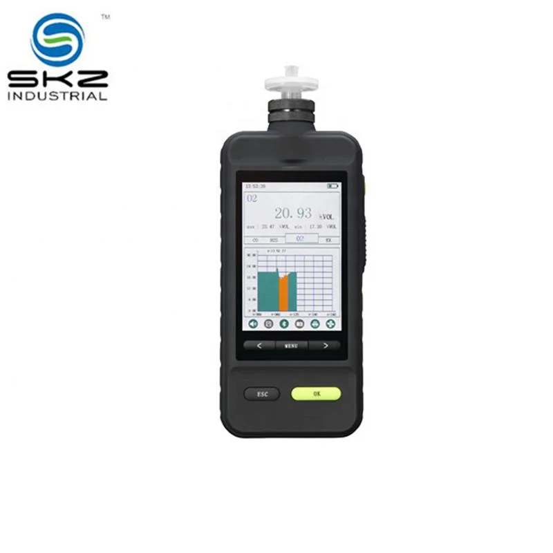 Skz1050e-O2 Farbbildschirm mit Download-Funktion Sauerstoff O2 Gasmessung Instrument Gas Tester Tragbares Sauerstoffmessgerät Digitales O2 Gasmessgerät