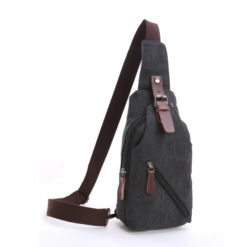 Men's Single Shoulder Diagonal Backpack, Washed Canvas Chest Bag, Outdoor Street Leisure Canvas Chest Bag Manufacturer Wholesale/Supplier