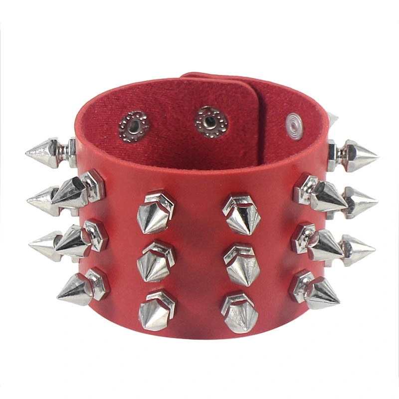 Style Punk gothique Spike rivets goujons hommes Bracelet Bracelet en cuir