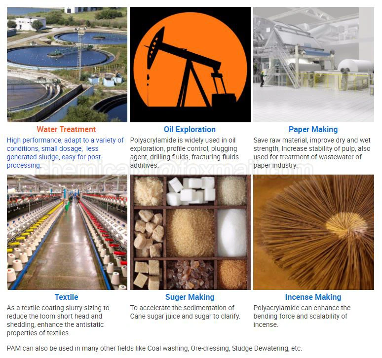 Suministro de alimentos Factroy original o la industria CAS CAS 9003-05-8 99% de pureza para Tratamiento de Aguas Residuales de poliacrilamida PAM polímeros aniónicos