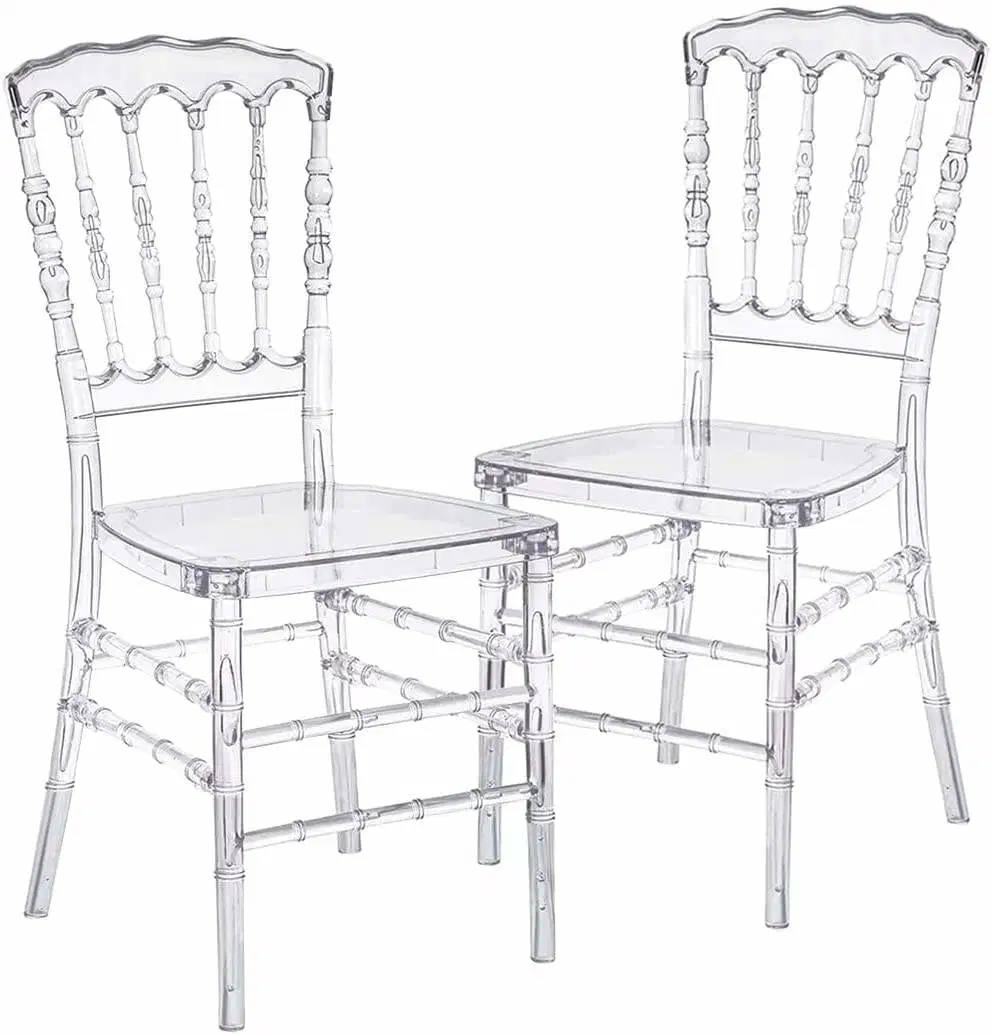 Wholesale Stackable Clear Resin Acrylic Wedding Chavari Chairs Hotel Tiffany White Chairs Plastic Events Wedding Transparent Chiavari Resin Hotel Banquet Chair