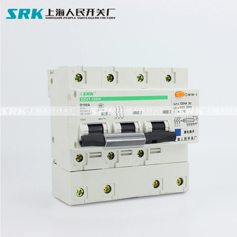 Dz47le-100 MCB 3p 80A 100A RCBO Electrical Mini Circuit Breaker