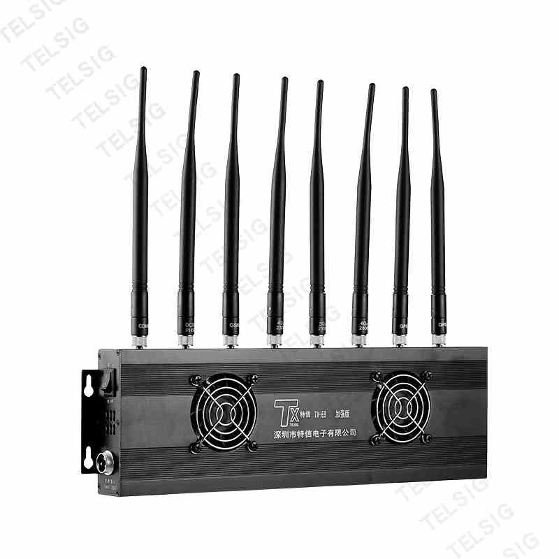 (TX-Y8) Mobile Phone Jammer with Power 18W Cell Phone Desktop Signal Jammer with 8 Antenna