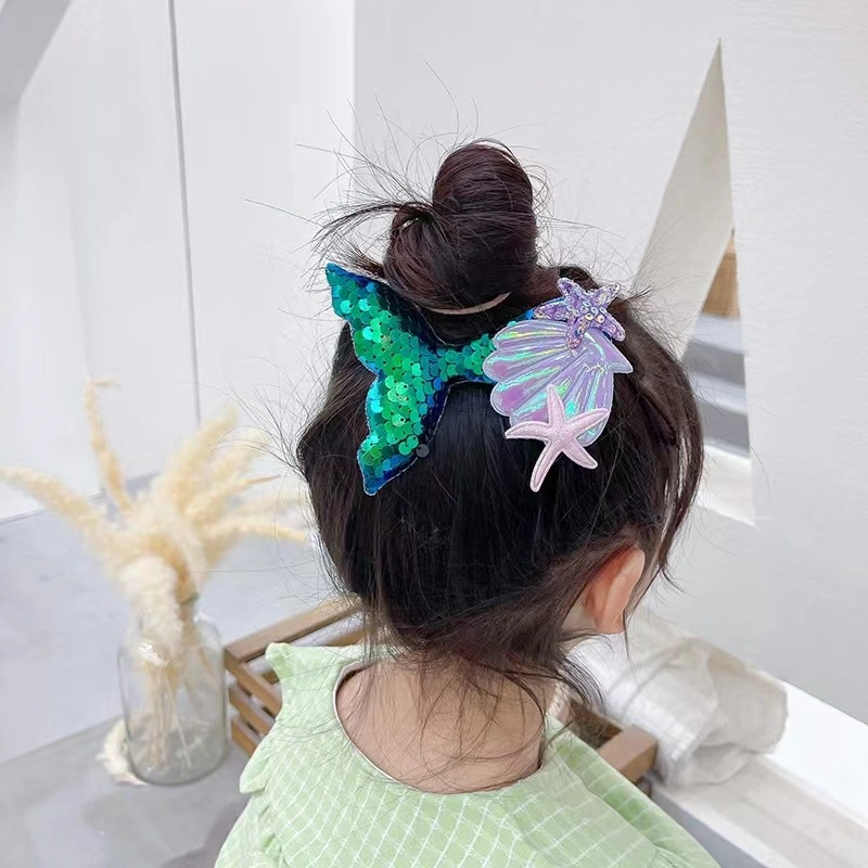 Mermaid Sequin Hair Clip Glitter Flip Sequin Hairpins Bling Sparkly Hair Pins for Kids Party Events Promotional Gifts