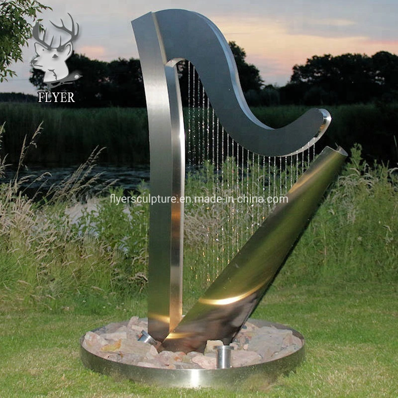 Large Outdoor Garden Decoration Abstract Stainless Steel Water Fountain