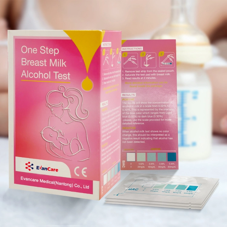 Tiras de prueba de alcohol para la leche materna herramienta de prueba de alcohol para la lactancia materna leche materna Tiras de detección de alcohol para madres de enfermería