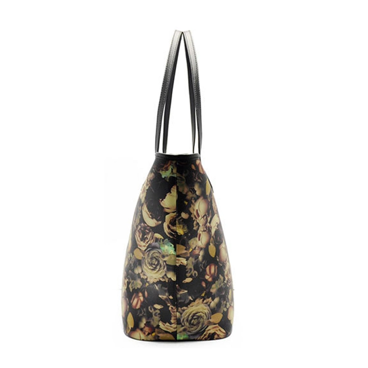 Original Factory Price Fashion Flowers Printing Leather Tote Bags for Women