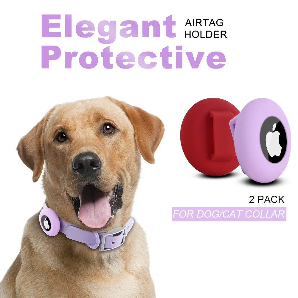 Heavy Duty Airtag Collar de perro de PVC con soporte Airtag Caso