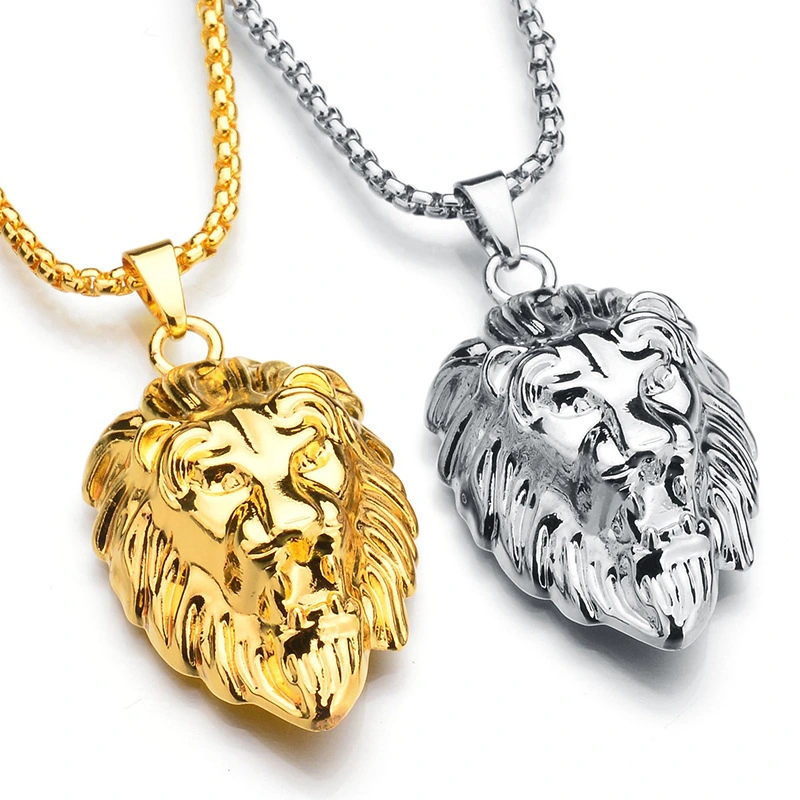 2020 Hip Hop Rock Tier Löwenkopf Gold Silber Kette Halsketten Anhänger für Männer Mode Schmuck Spot Großhandel