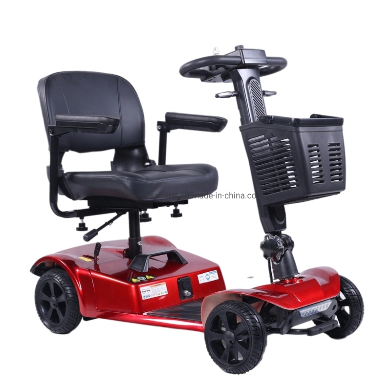 Safety Portable Electric 4 Wheel Mobiilty Scooter, Powered Wheelchair with Long Range Bigger Capacity Lithium Battery