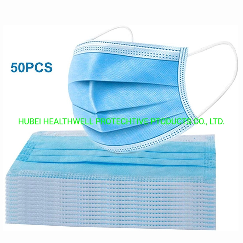 Non Woven Disposable Blue Face Mask with Earloop