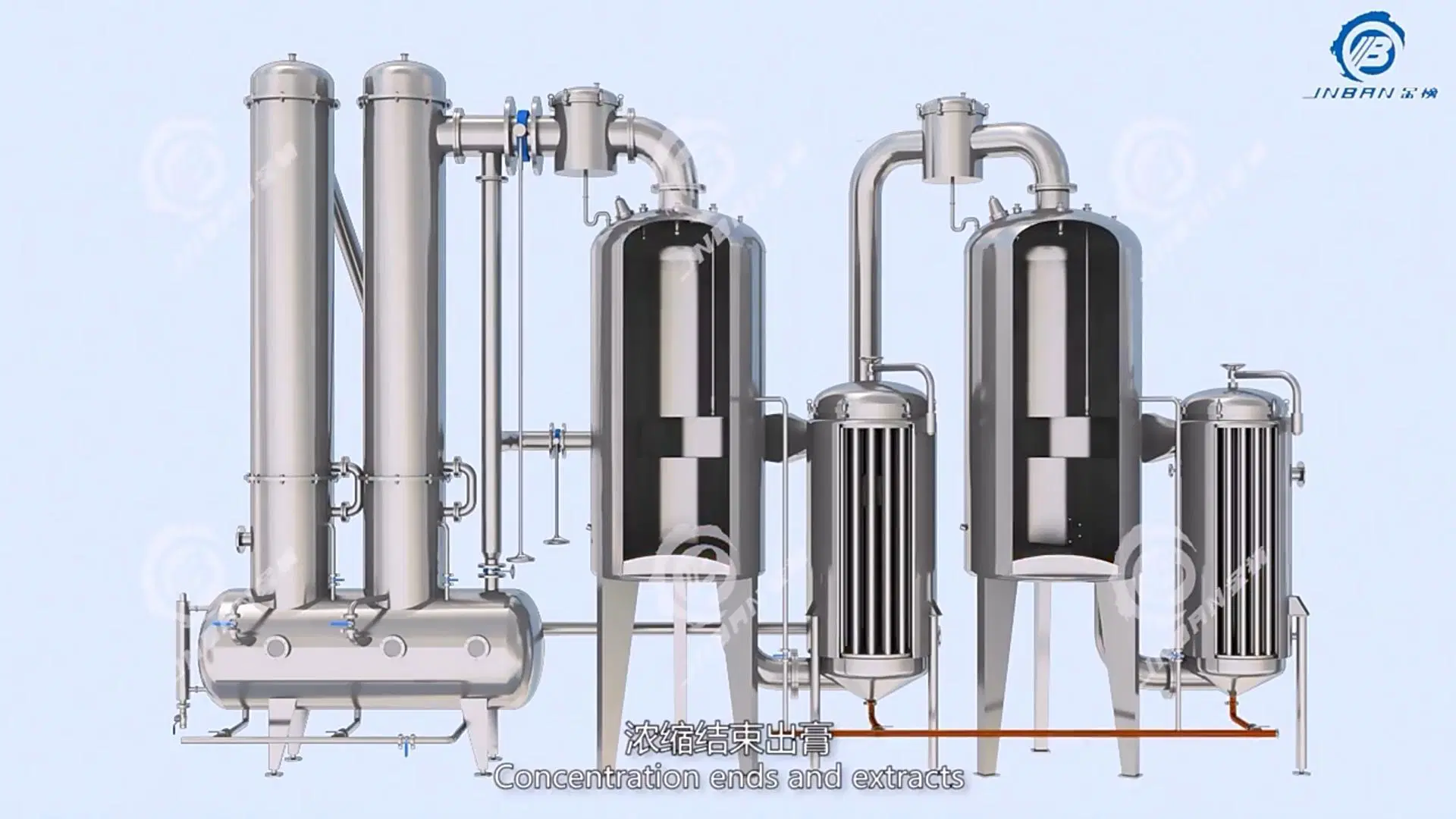 Equipement de concentrateur de jus à vide à économie d'énergie