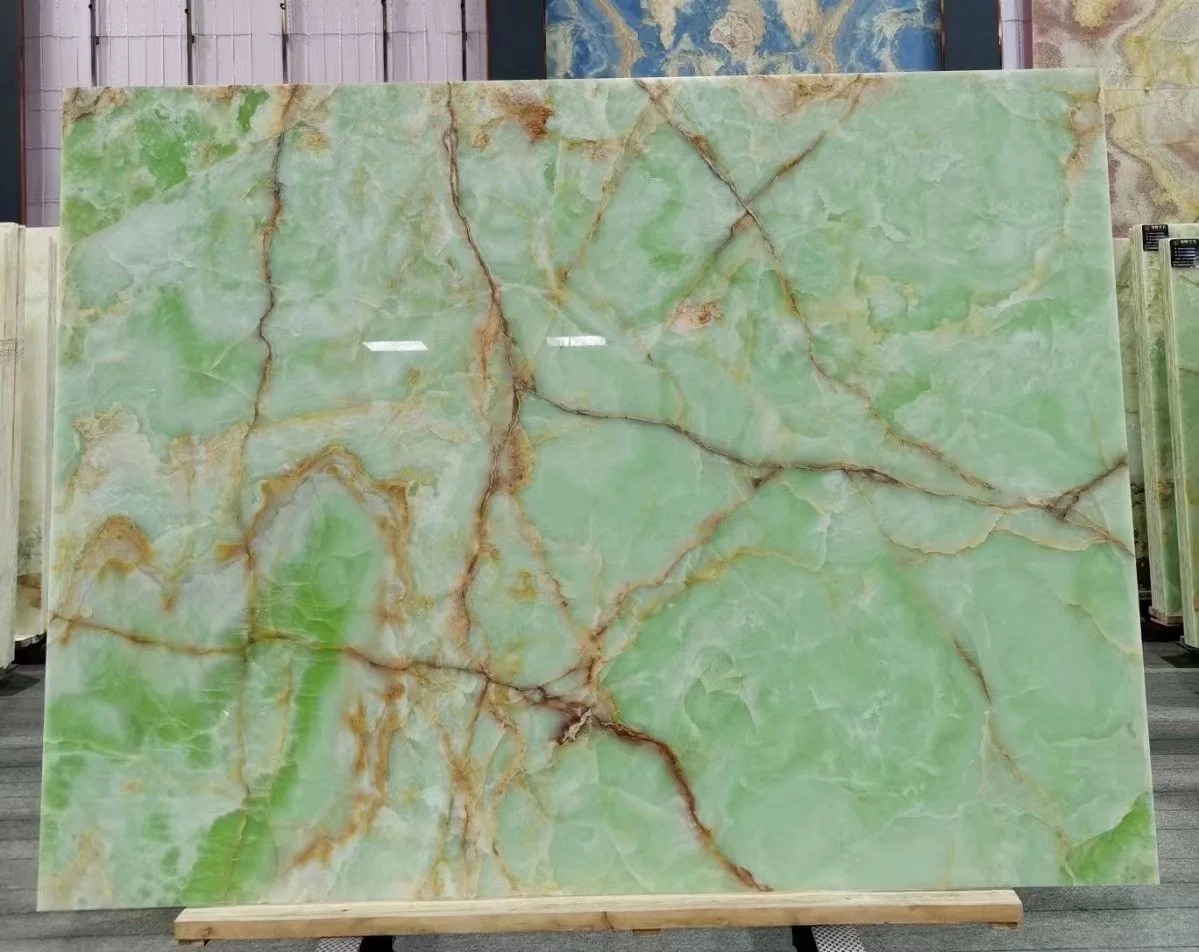 Factory Natural Green Onyx Stone with Translucent Tile/Slab for Home Decr/Hotel/Villa