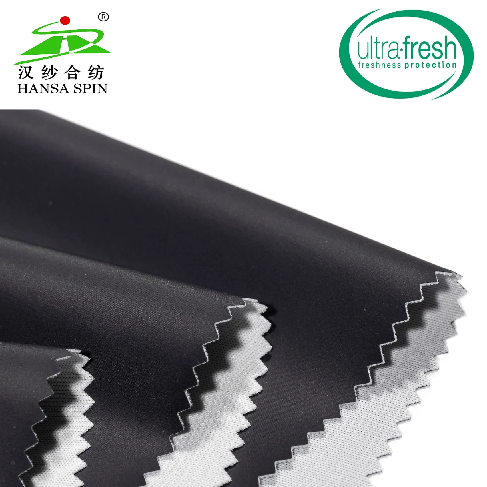 Waterproof Black PU Coated Polyester PU Leather Fabric for Bags