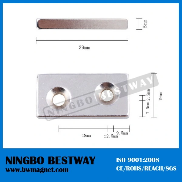 Strong Magnetic Material NdFeB Magnet Countersunk Block Magnet Nikel Neodymium Magnets