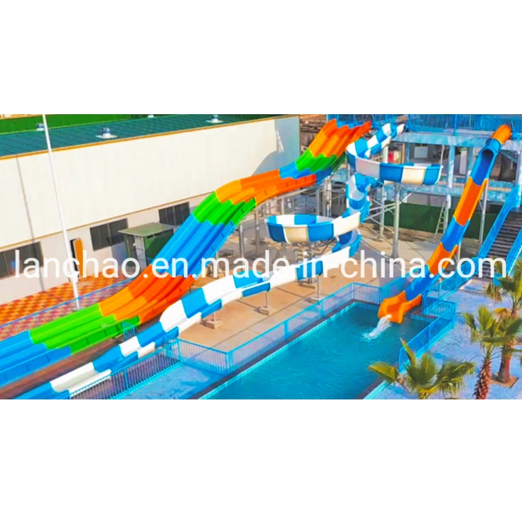 Piscina Racing Water Slide fibra de vidro Park Spiral Slide Tube