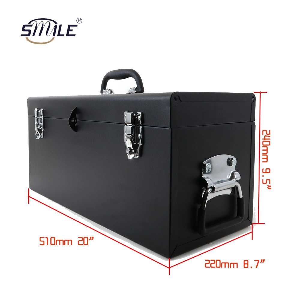 Smile New Design Handle Toolbox Hardware Storage Toolcase with Metal Removable Tray