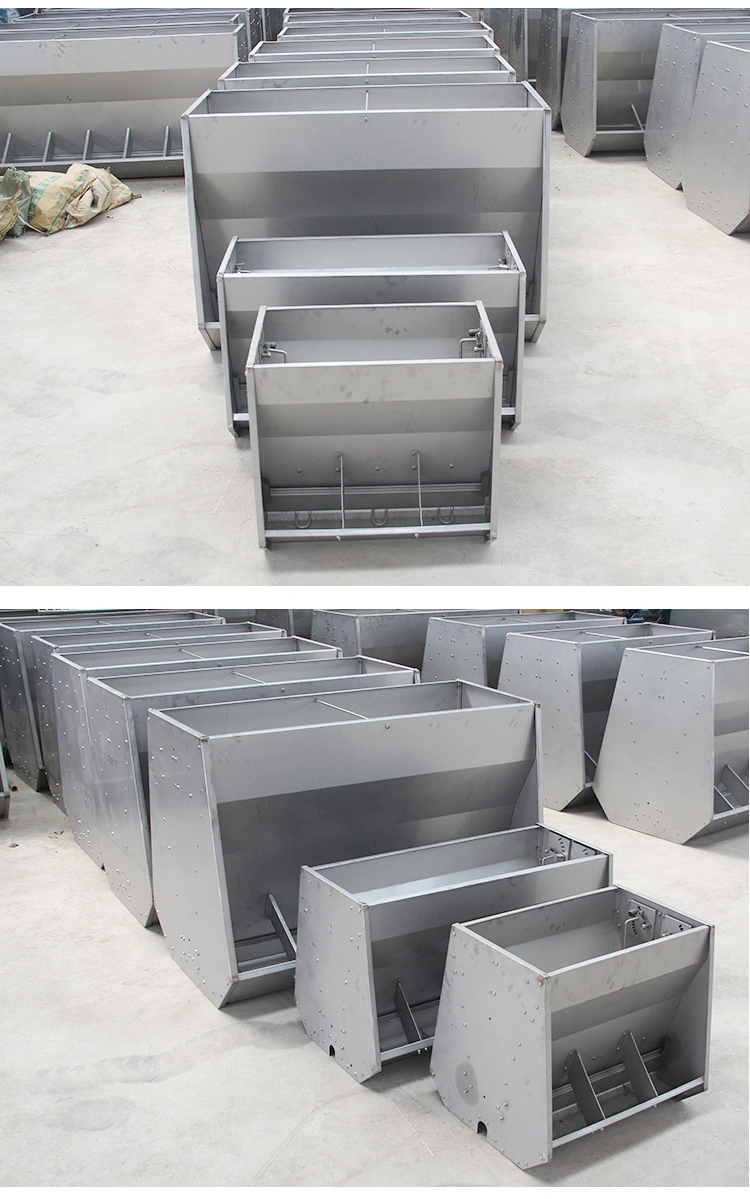 Swine Rearing Farm Equipment Feeding System Feeding Hopper Stainless Steel Feeder Trough