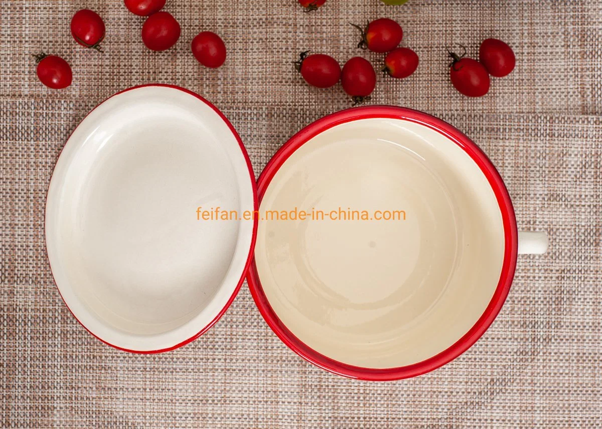 Thickened Enamel Noodle Bowl/Fastfood Cup with Cover