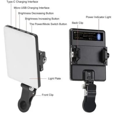 Tragbares wiederaufladbares LED-Fill Light für Live Selfie Meeting