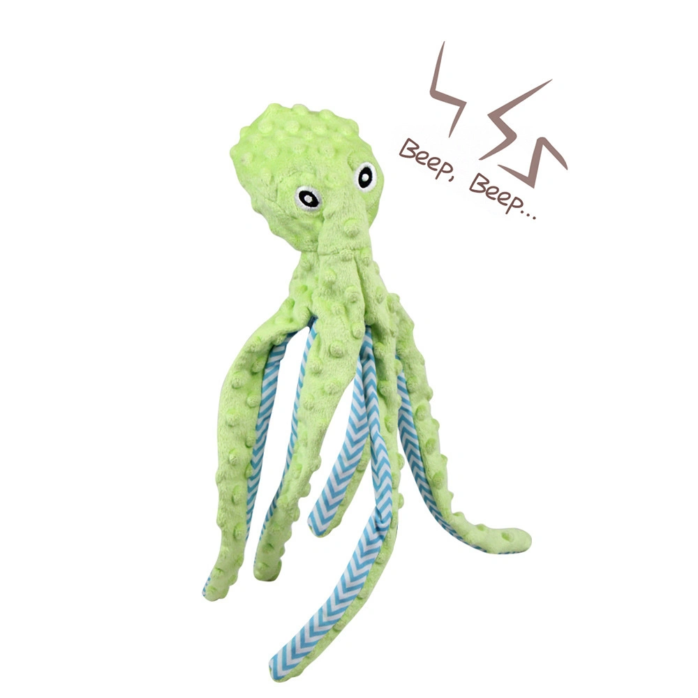 Plush Octopus Dog Teething Bite Resistant Supplies Sound Making-Toys