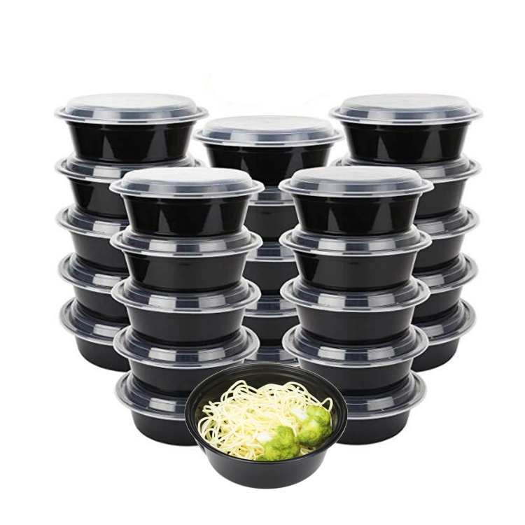 750ml Disposable Plastic Microwave Takeaway Food Meal Preparation Container for Food Packing Food Container Bowl