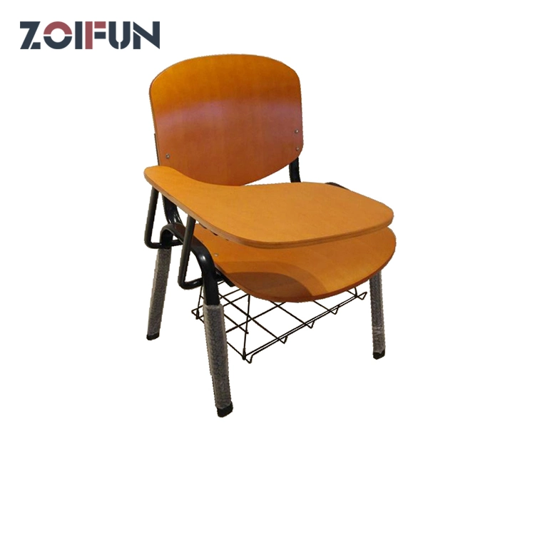 Zoifun School Furniture Wooden 12mm Plywood Classical Standard Size School Chair with Writing Pad