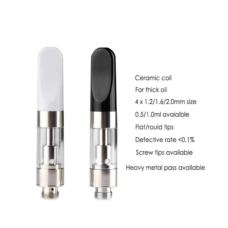 0.5ml 1.0ml Vape Pen Cartridge 510 Thik Oil Tank Vaporizer Ceramic Coil Disposable/Chargeable E Cigarette Cartridge