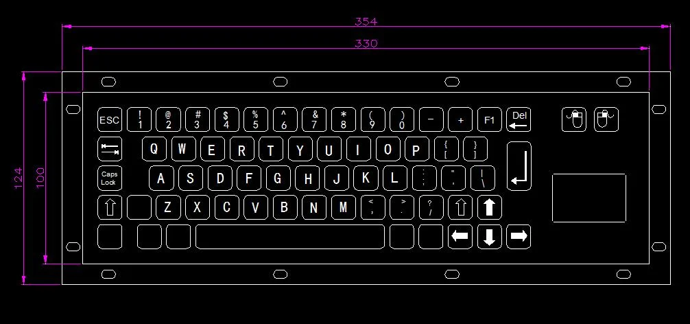 Vandal-Proof Waterproof Industrial Rugged Metal Keyboard with Touchpad