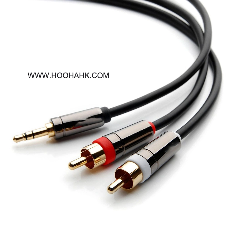 3.5mm Jack Stereo Audio Male to 2 RCA Male Cable RCA Stereo Cable for Home Theater HDTV Amplifiers Hi-Fi Systems Car Audio Speak