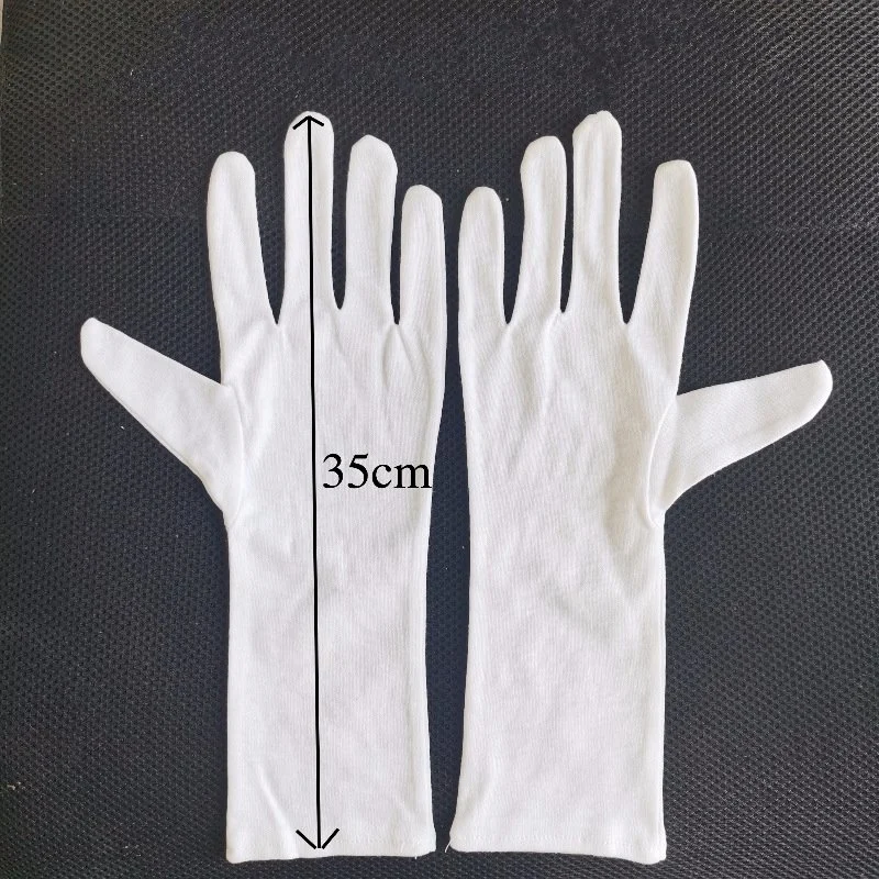 OEM Custom Marching Band White Cotton Gloves Ceremony Cotton Gloves Good Quality Cotton Safety Gloves by Jinlongyuan