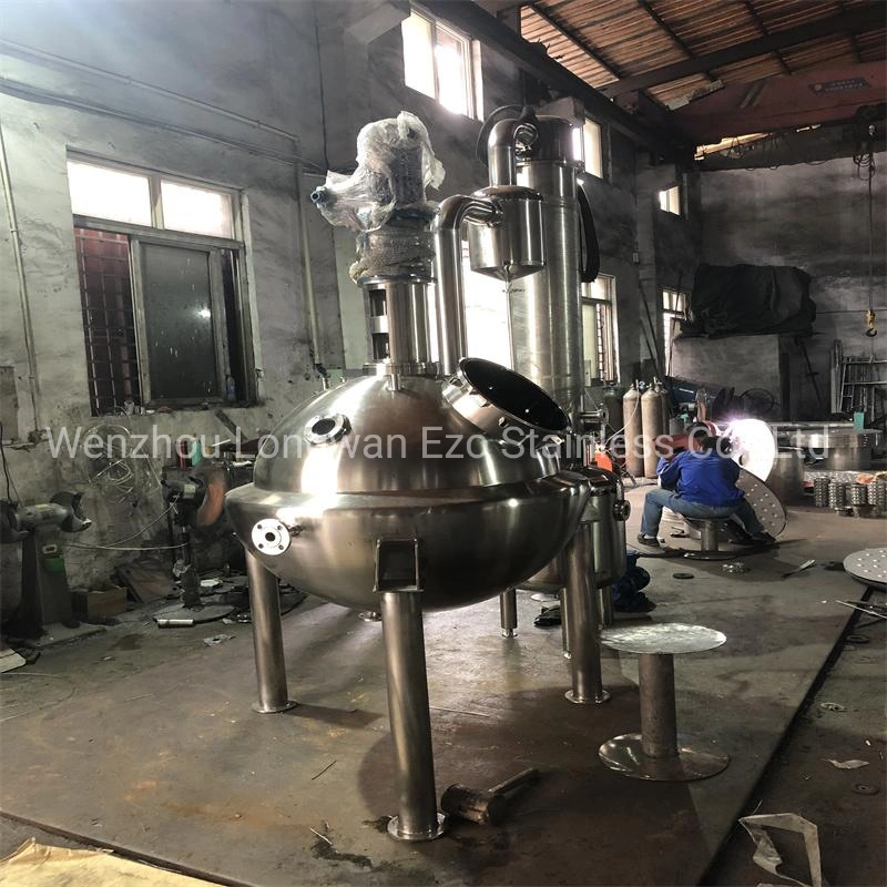 500-20000 Liter Sanitary Stainless Steel 304/316 Aseptic Vacuum Spherical Oil Jacket Concentrator Tank with Agitator