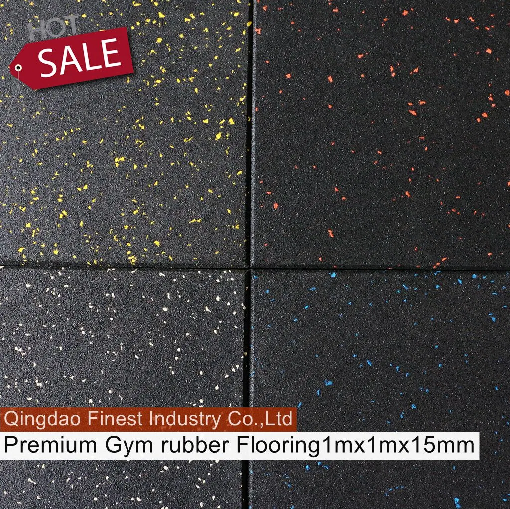 Crossfit la absorción del suelo de caucho EPDM Speckles Gimnasio azulejos