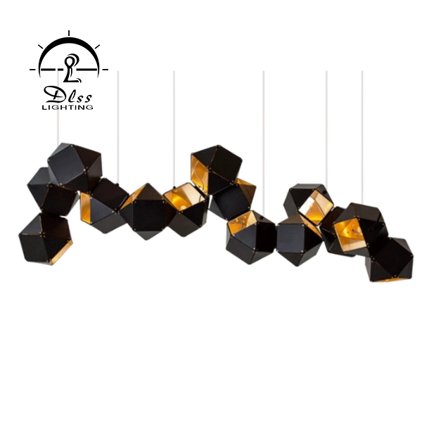 Black&Gold Cubic Modern Chandelier for Decoration Pendant Light