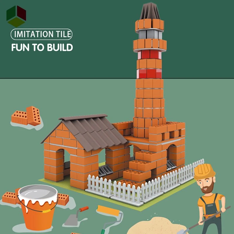 Qstoys 280 STÜCK DIY Bau Spielzeug Playhouse Block Set Miniatur-Haus-Modell Blöcke für Kinder