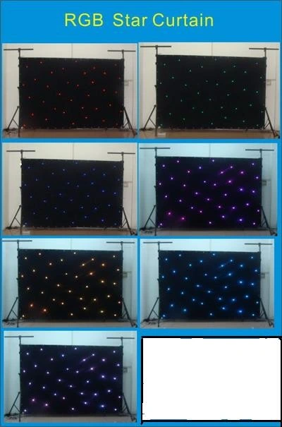 Cortina de la estrella RGB 3 en 1 LED iluminado por las estrellas tela